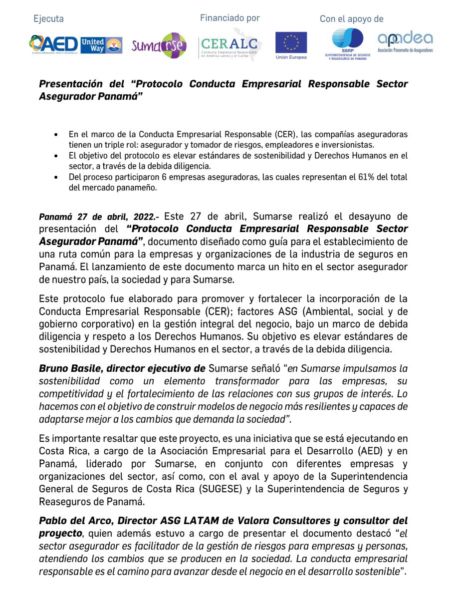 NP Desayuno de Presentación de Protocolo de Conducta